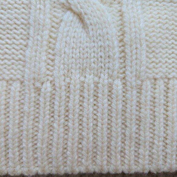 Cable Knit Ivory Scarf Wool Blend Oversized - Picture 5 of 9